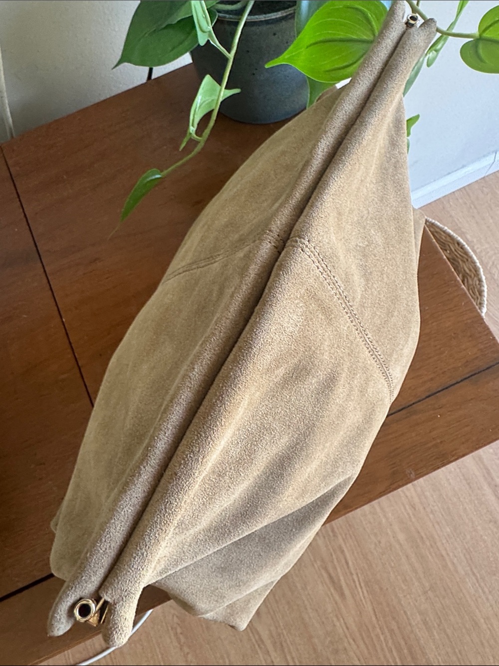 Flattered Tan Suede Clutch - Picture 4 of 7
